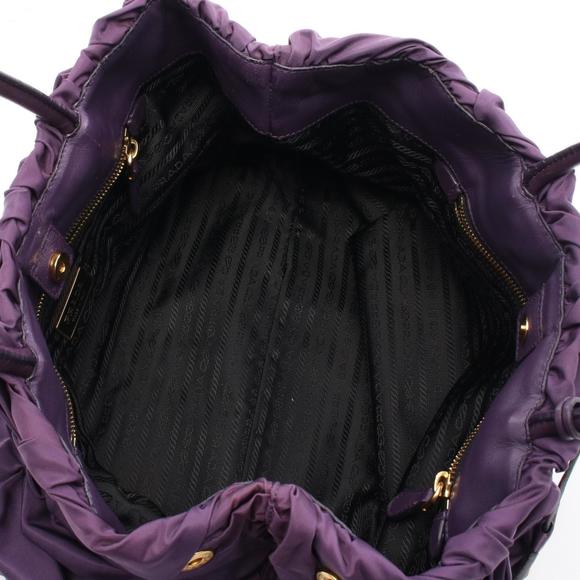 Prada TESSUTO B handbag, nylon and leather, women's, purple, BN1701 - Picture 3 of 9